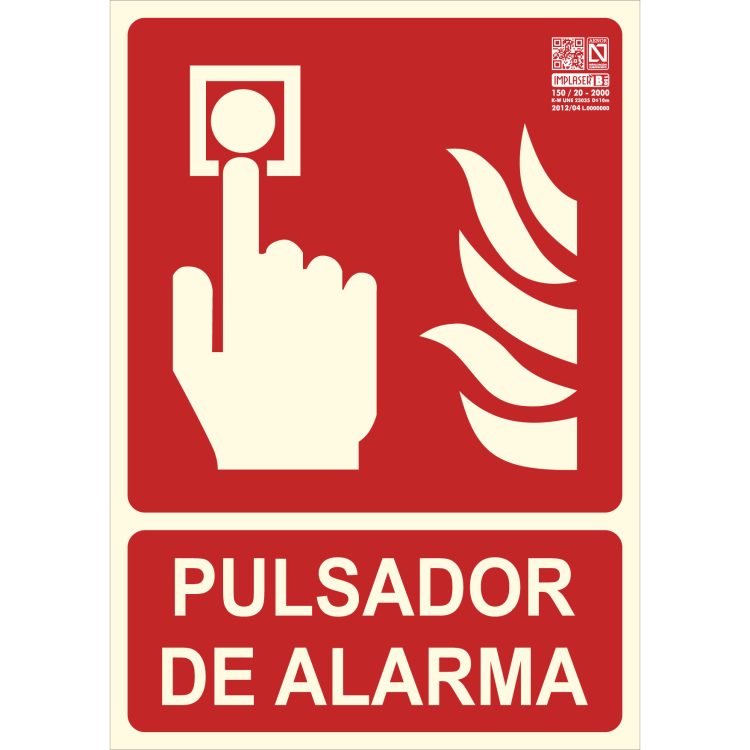 Señal lucha contra incendios PULSADOR DE ALARMA