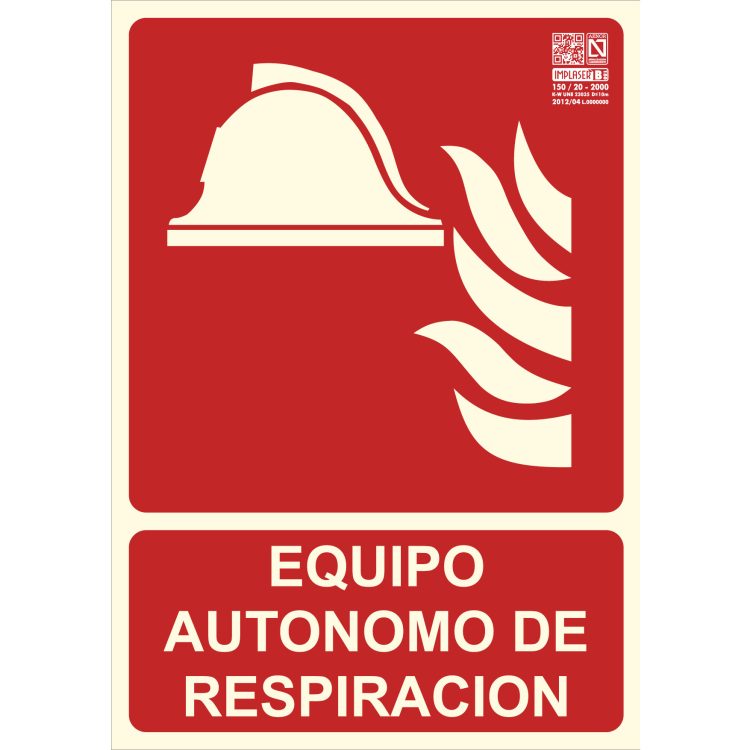 Señal lucha contra incendios EQUIPO AUTÓNOMO DE RESPIRACIÓN