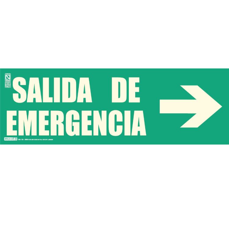 Señal emergencia SALIDA DE EMERGENCIA + FLECHA 90º