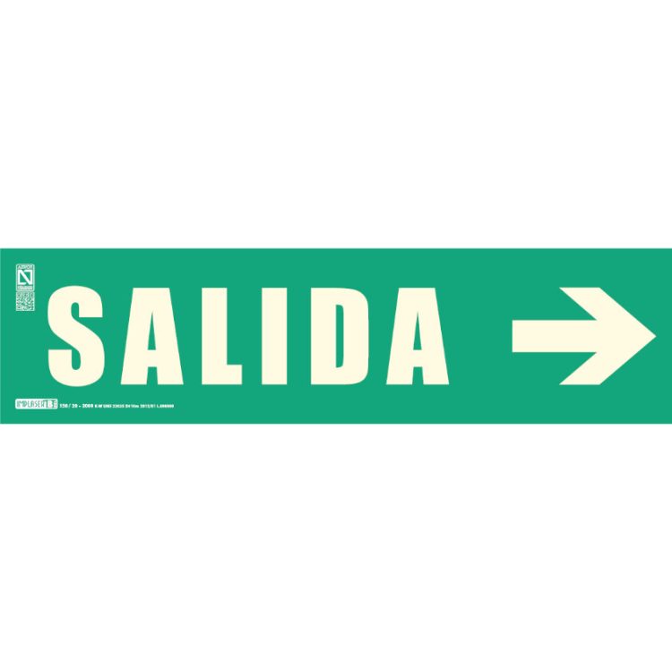 Señal emergencia SALIDA + FLECHA 90º