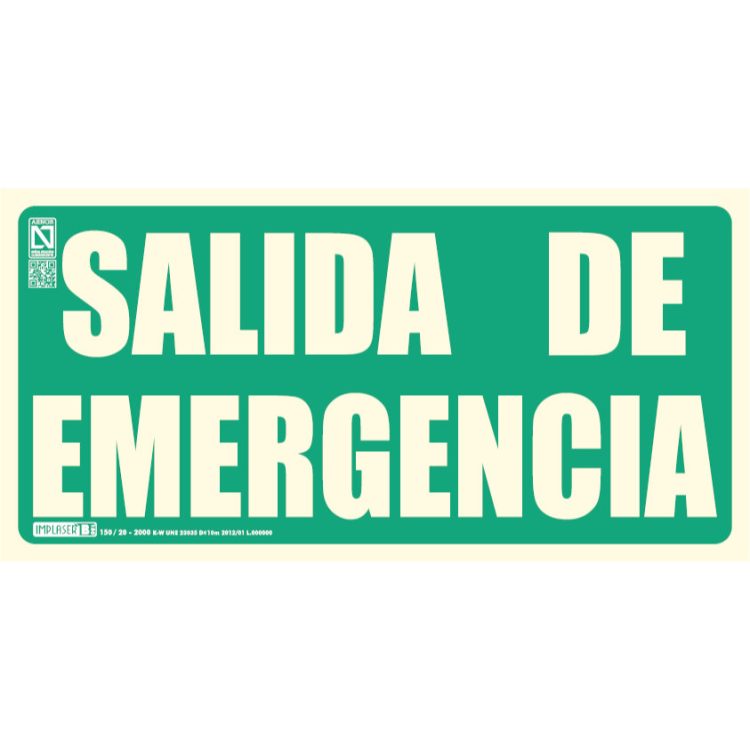 Señal emergencia SALIDA DE EMERGENCIA