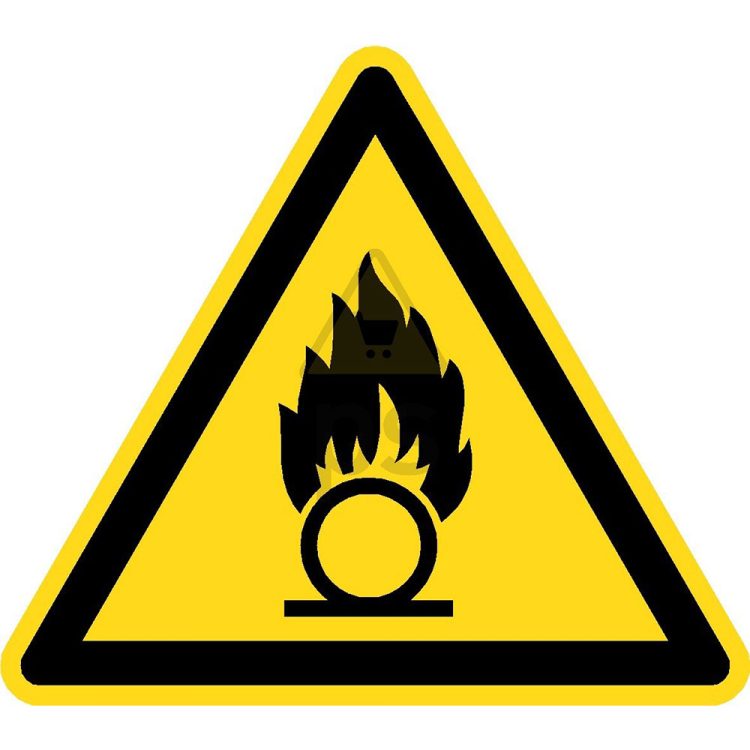 Señal advertencia "MATERIALES COMBURENTES"