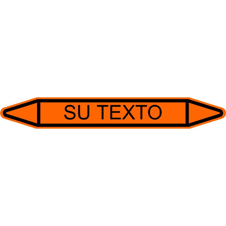 Etiqueta Flecha Naranja para Marcado Tuberías (Ácido)