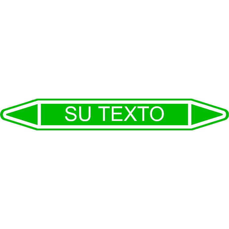 Etiqueta Flecha Verde para Marcado Tuberías (Agua)