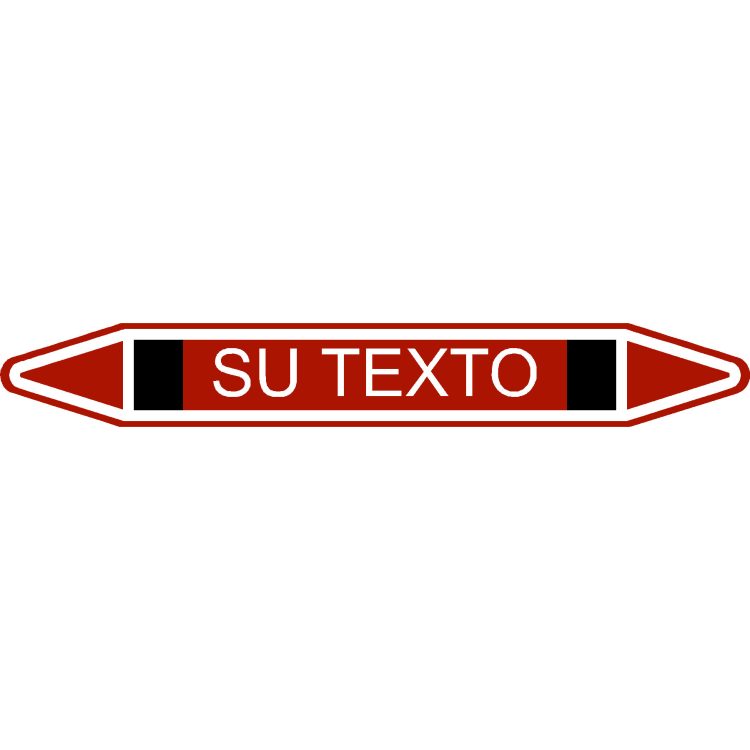 Etiqueta Flecha Marrón+Negro Marcado Tuberías (Líquido No Combustible)