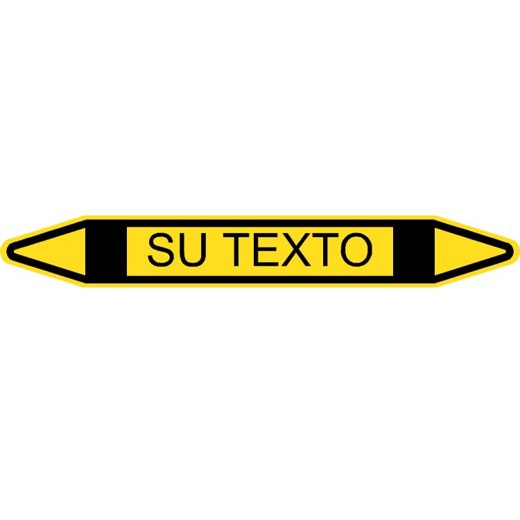 Etiqueta Flecha Amarillo+Negro Marcado Tuberías (Gas No Combustible)