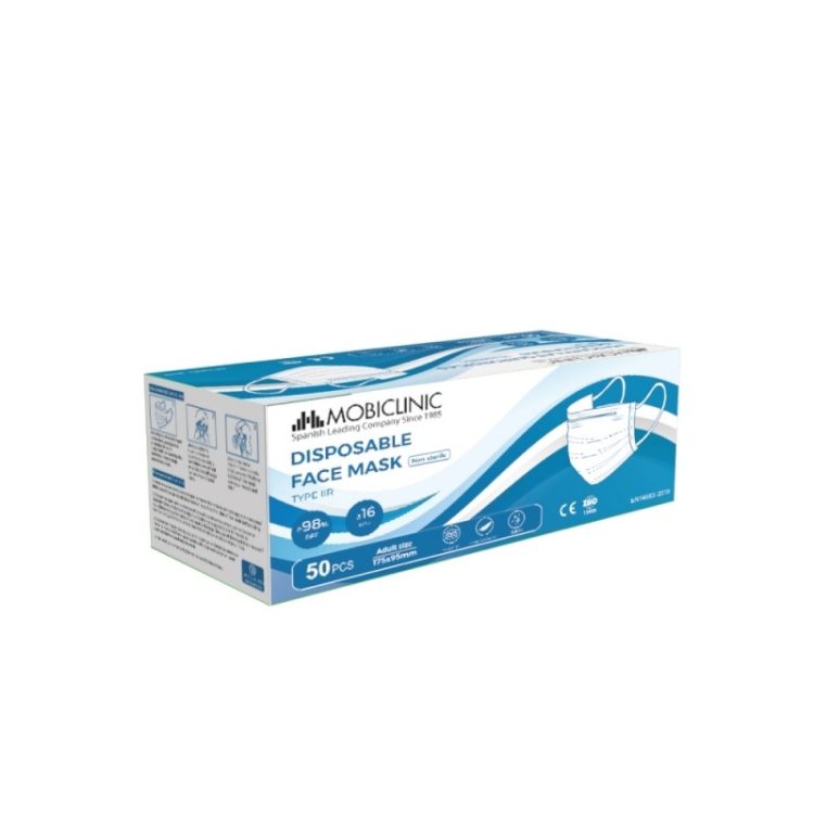 Caja 50u. de Mascarilla facial higienica + accesorios